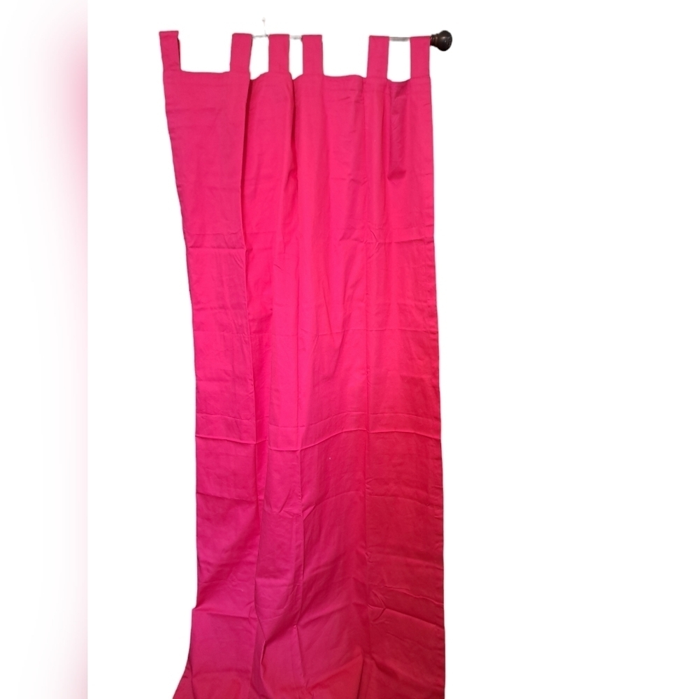 HOT pink Tab top Curtain panel WAMSUTTA Springs cotton chic Barbiecore  41x84"